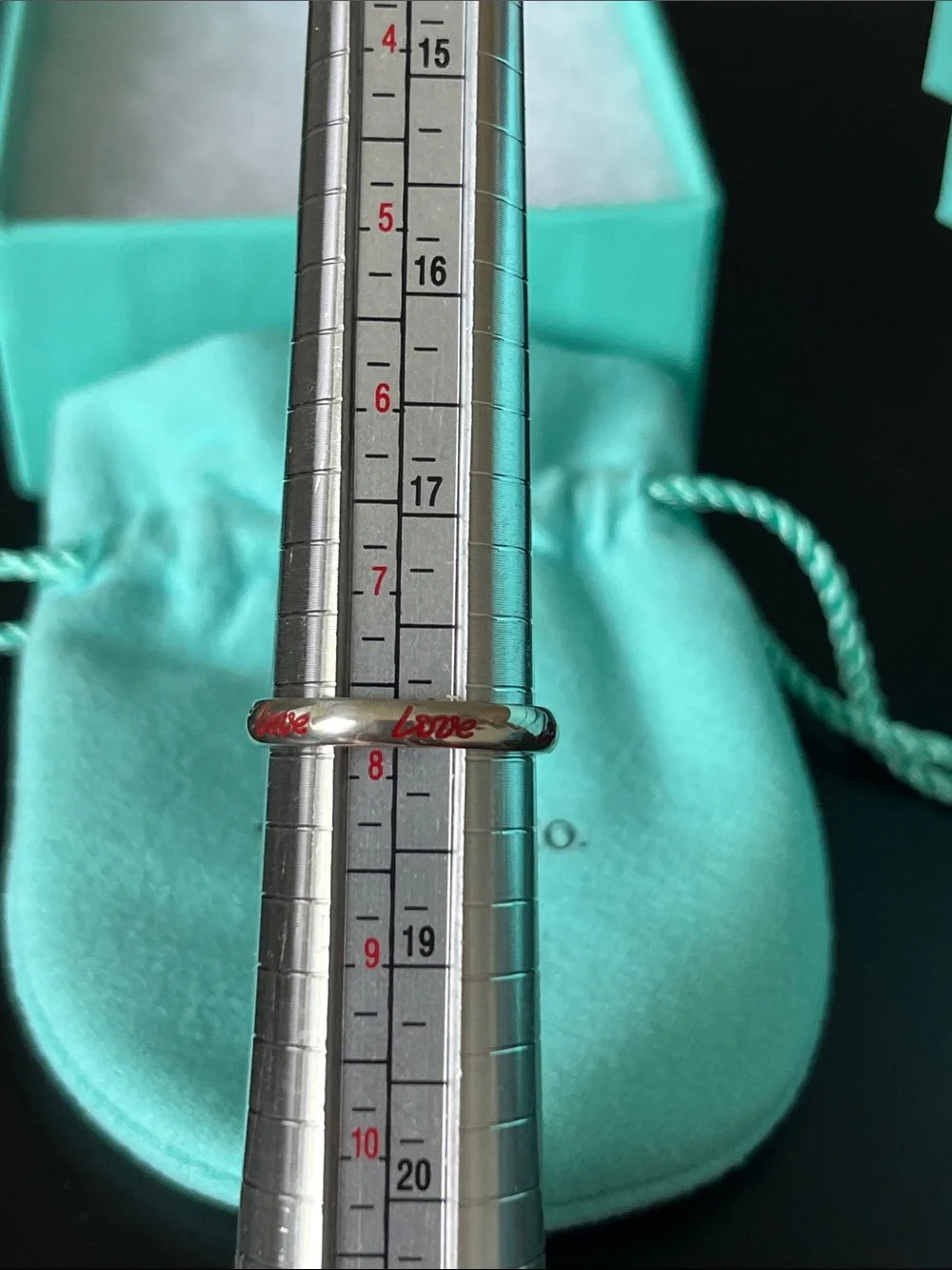 Tiffany & Co. Silver Picasso Graffiti Love Band Size 8